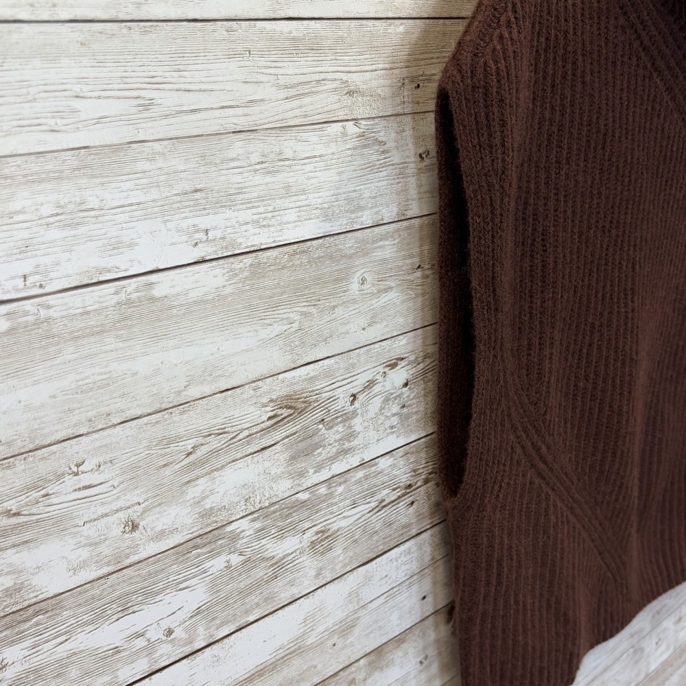 NWT Anthropologie Womens XS Cape Sweater 100% Cashmere Chocolate Brown Cowl Neck - Picture 9 of 12